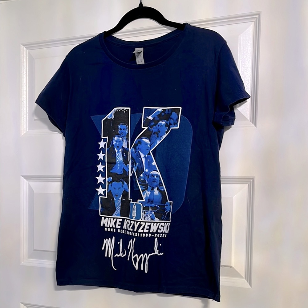 Duke University Blue Devils Basketball 🏀 Coach K Celebration  Navy Graphic